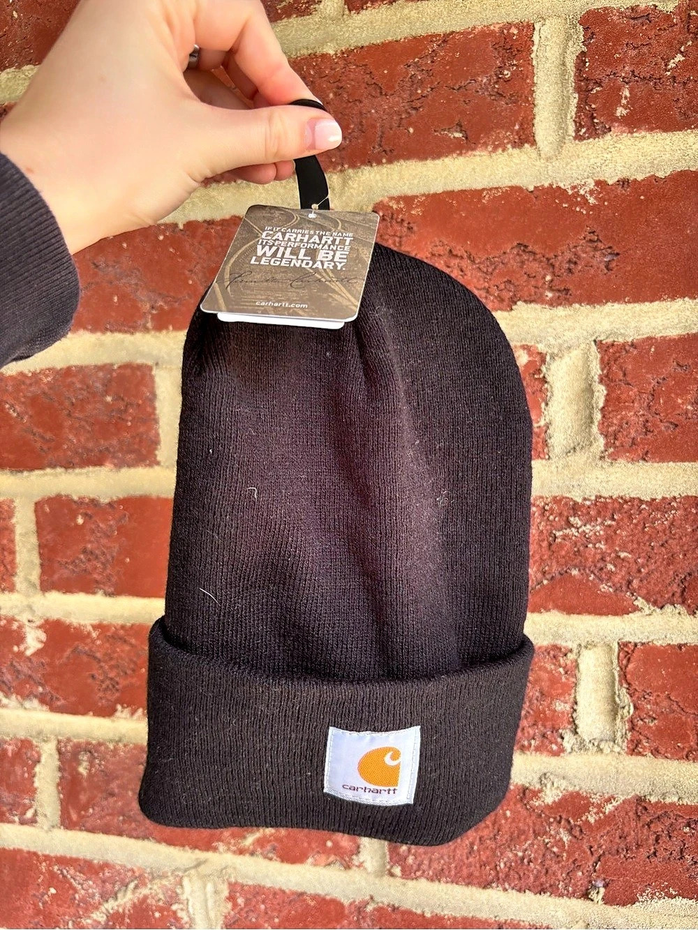 Carhartt Hat Rib Knit Cuffed Beanie Black